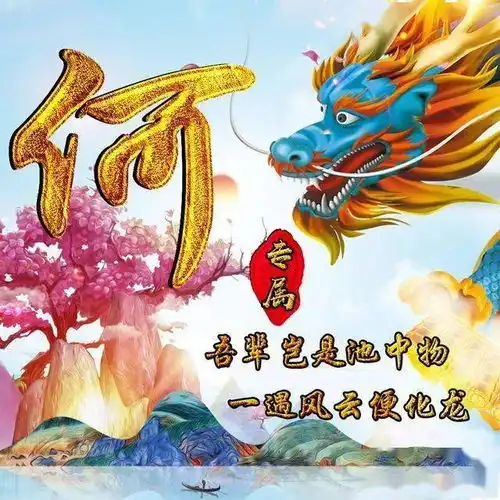 微信头像3d效果百家姓,霸气中国龙,浓浓山水风