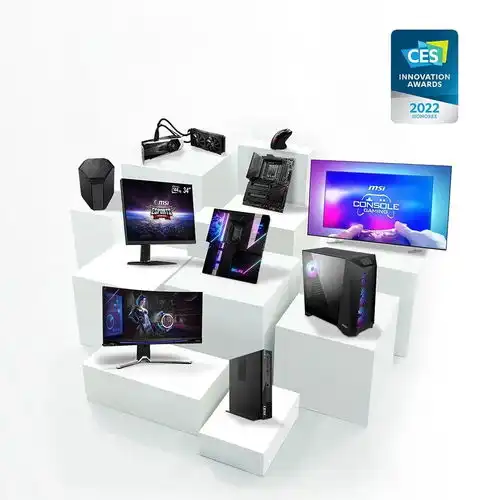 微星megz690godlike获得ces2022创新奖,官方图片显示配有3.5英寸屏幕