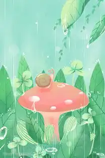 唯美卡通治愈可爱小清新绿色雨水清明插画图片千库网