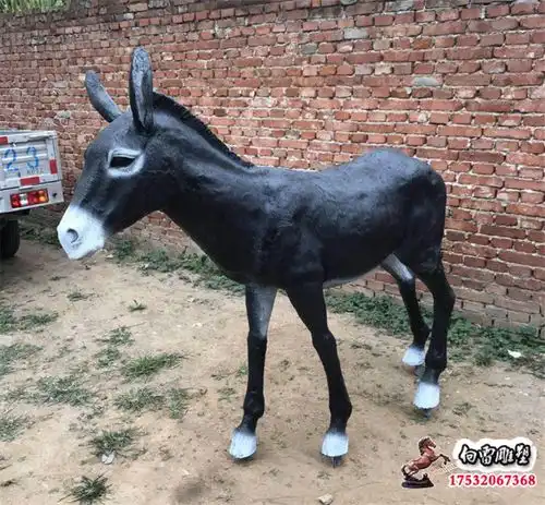 玻璃钢毛驴雕塑仿真小毛驴动物