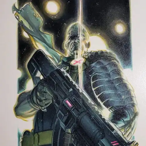 彩铅结合水彩画硬核超级英雄插画