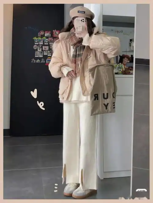 学生党必备丨26套甜美奶油色冬季穿搭,保暖又显白,绝了