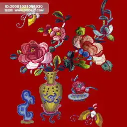 花鸟画花中华刺绣绣花布艺民间艺术psd分层素材源文件中国传统元素整合图库图片素材psd分层格式下载其它大全