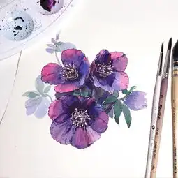 一组花卉水彩画作品欣赏