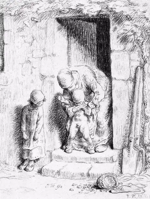 大师米勒素描作品,最美的素描饱含真诚︱艺术名画