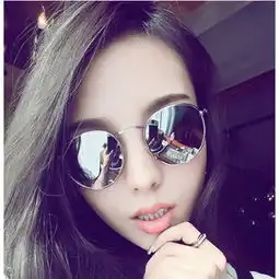 珂盾圆框太阳镜彩膜太阳眼镜墨镜海洋片眼镜