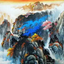 张乐纯手绘四尺斗方泼彩烟雨风林
