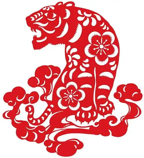 虎年春节剪纸愿你虎运当头