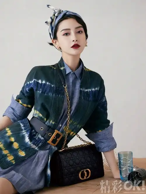 angelababy扎染油画大片释出长卷发尽显复古格调