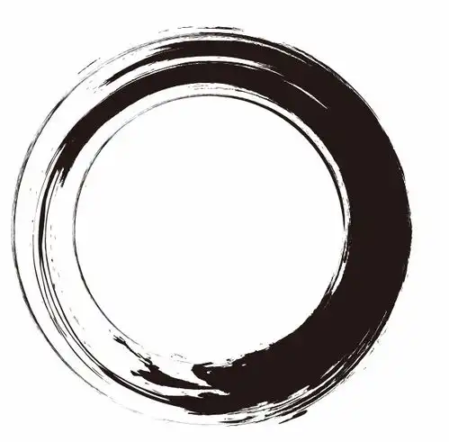 中国风水墨圆环黑色墨迹毛笔书写笔触圆形背景边框png免抠ps素材水墨圆环