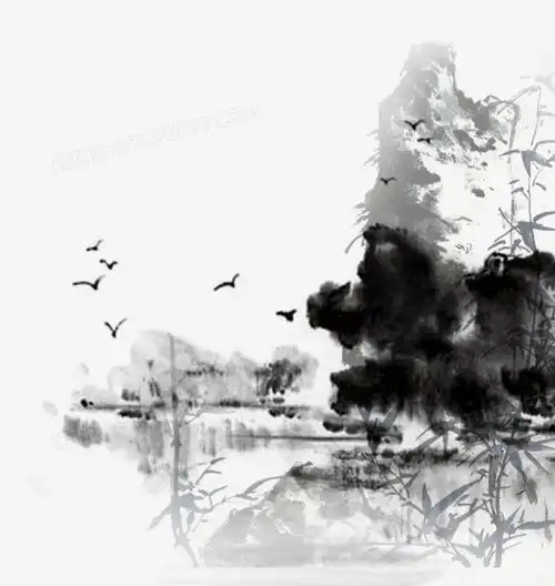 水墨画背景png图片素材下载水墨画png熊猫办公