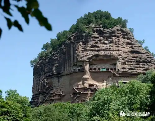 中国西北天水,麦积山石窟,东方微笑世界文化遗产