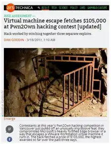 360惊呆外媒绝妙漏洞利用完成pwn2own史上最难破解