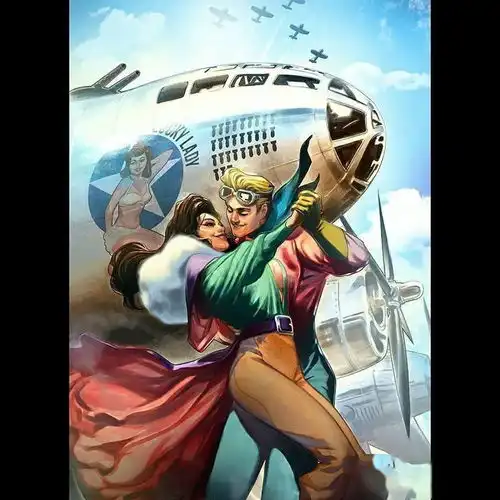 彩铅结合水彩画硬核超级英雄插画