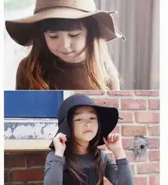 圆顶黑色大檐帽子女夏天潮英伦复古儿童宽檐帽毛呢礼帽韩版遮阳帽