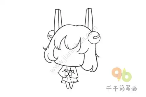 蔡文姬头像简笔画步骤图