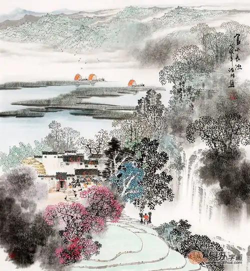 室内挂什么字画好,自然美景情致高雅