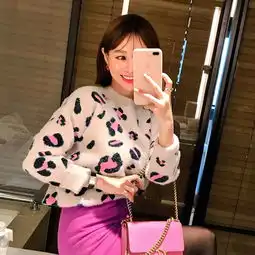 新款韩版宽松可爱甜美小清新软妹毛茸茸网红毛衣女套头