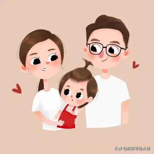 换个头像吧,呆萌可爱的卡通全家福头像,生活充满乐趣