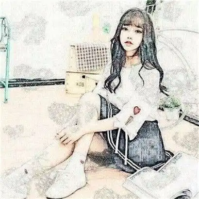 手绘头像素描头像请假条