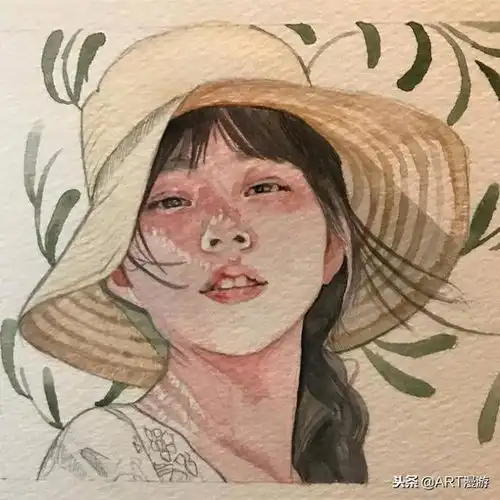 日本艺术家reinayamada的水彩画迷人的女人