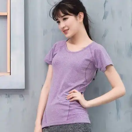 韩版新款速干排汗健身短袖t恤夏季女户外跑步瑜伽服跳操运动衣图片大全邮乐官方网站
