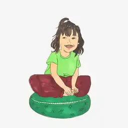 儿童节小女孩盘坐的人免抠图片素材其他格式下载动漫人物大全