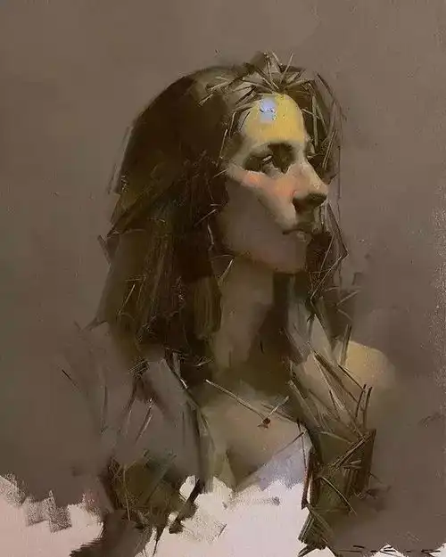 木炭条画素描,刮刀画油画,这大刀阔斧的画风让人惊叹