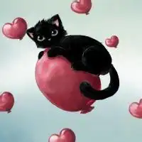 求单纯只有一只黑猫的动漫头像