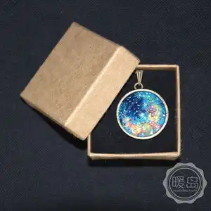 本手造夜光星云项链水瓶座