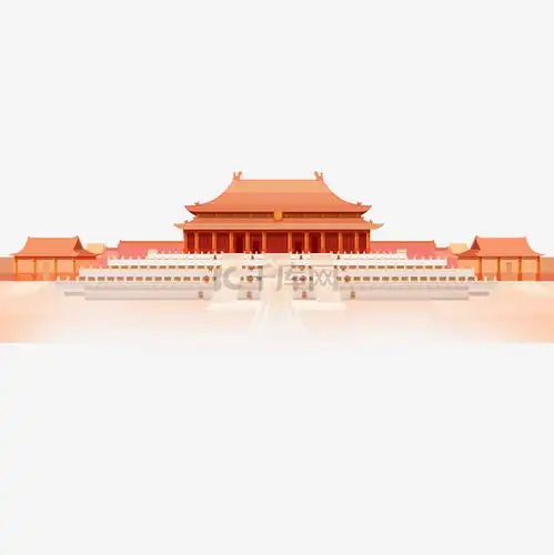 复古中国风故宫博物馆故宫房屋建筑插画素材图片免费下载千库网