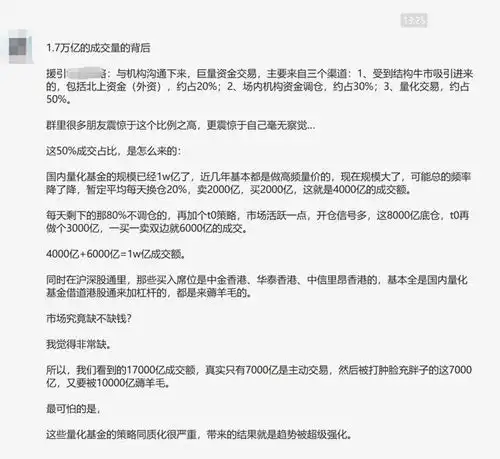 a股连续34天成交破万亿量化水军刷一半交易量分析师炸锅