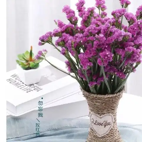 勿忘我带花篮插真花干花花束家居摆设小清新卧室宿舍ins网红装饰