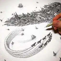 插画这位丧心病狂的大神,用针管笔画出权游地图