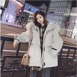 棉服女2018新款冬外套中长款棉衣韩版宽松bf工装ins港风女装cs