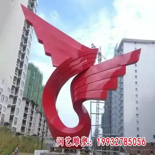 不锈钢飞翔彩带雕塑上饶白钢雕塑彩带价格