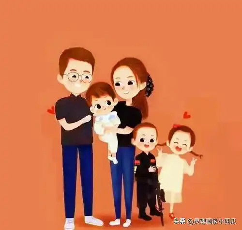 换一换你的头像吧,亲子卡通全家福头像,祝大家除夕快乐