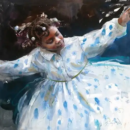 乡土生活的肖像水彩画︱美国水彩女画家玛丽怀特绘画作品