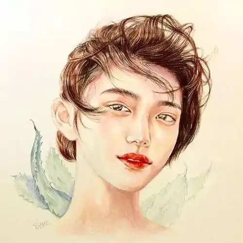 一大波小清新的彩铅画头像在这等你来领取