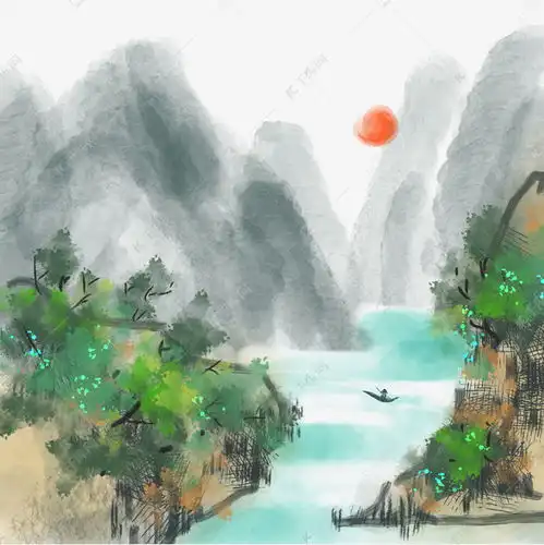风景山水画素材图片免费下载千库网