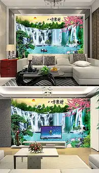 山水画八方聚财图片山水画八方聚财设计素材下载山水画八方聚财效果图我图网