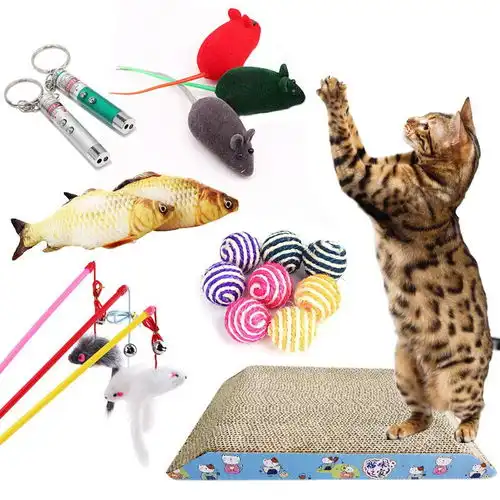 原价39.90现价26迪普尔猫咪玩具猫抓板激光逗猫棒自嗨非神器薄荷剑麻球逗猫球幼猫小猫玩具仿真老鼠