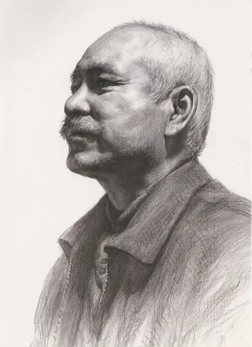 美术提分策临摹精选丨男老年素描头像范画