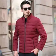 2805p220中年羽绒服男红色商务羽绒衣新款男装外套短款羽绒衣