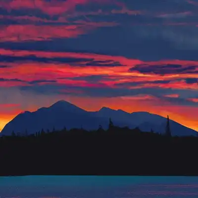 唯美动漫头像风景,唯美红色夕阳动漫风景图片