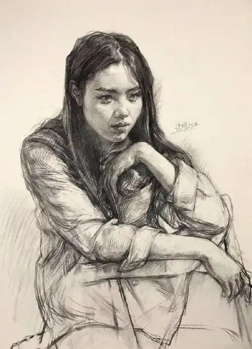 各角度女青年素描头像解析,收藏学习吧