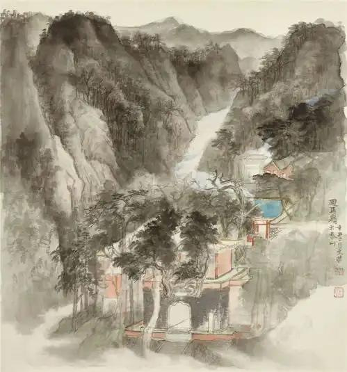 展讯问心朝山郭文杰山水画作品展