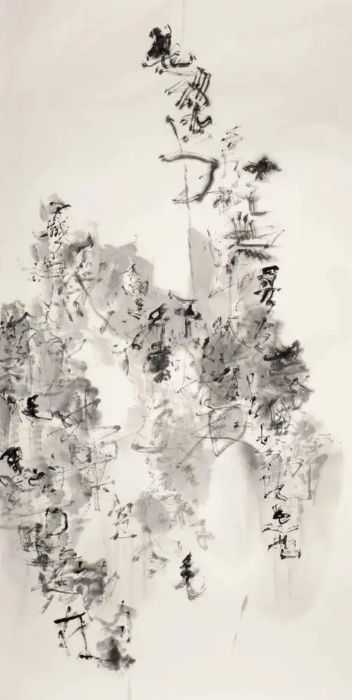 墨白作品赏析黑白挥洒抒胸臆,五幅神游悟世情
