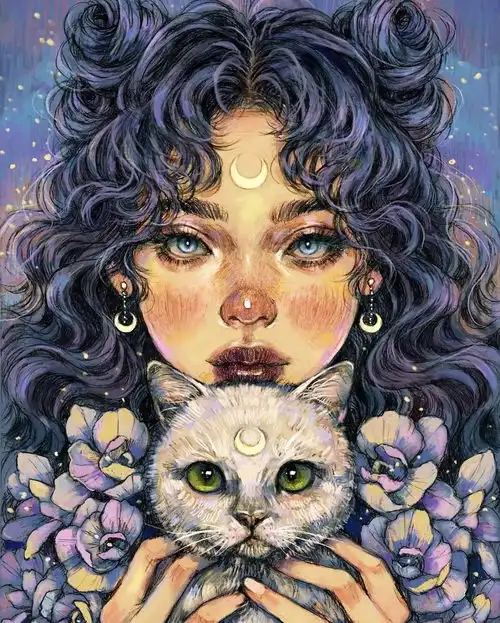 每日插画仙女专业户闪闪发光的皮肤质感,令人目眩神迷,真的好绝