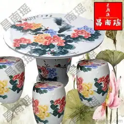 青花陶瓷桌凳手绘陶瓷凉凳价格厂家图片